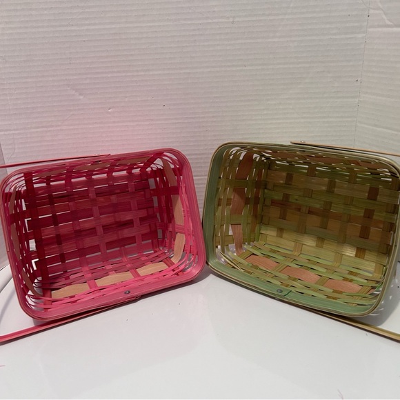 Lot of 2 woven baskets with handles - Picture 3 of 9